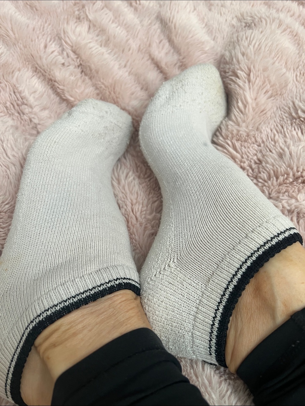 🤍 White Ankle Socks with Dark Trim — My Personal Pair🧦🏋️♀️